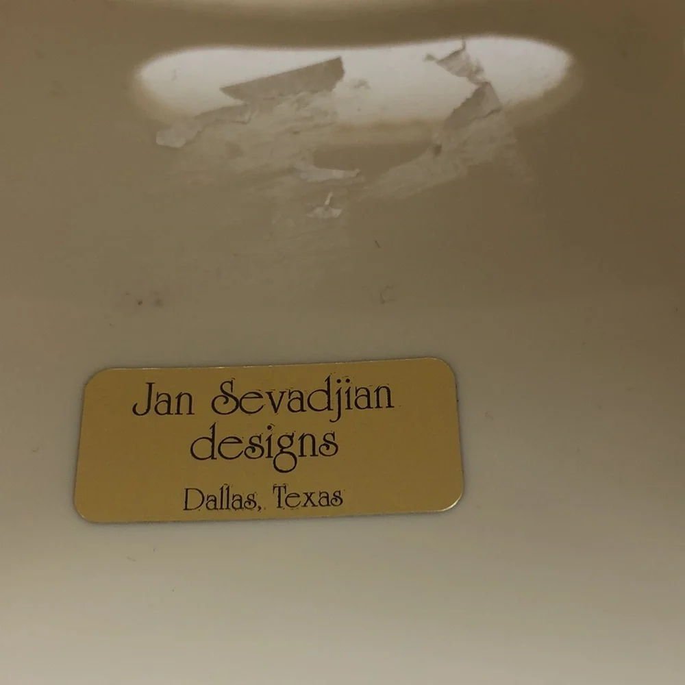 Vintage Jan Sevadjian Designs Monogram H Linen Tissue Box Cover Dallas TX